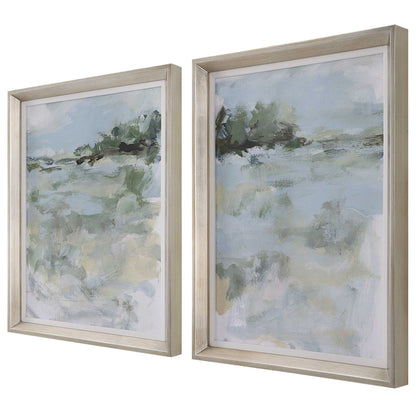 Far Away View - View Framed Prints - Light Blue