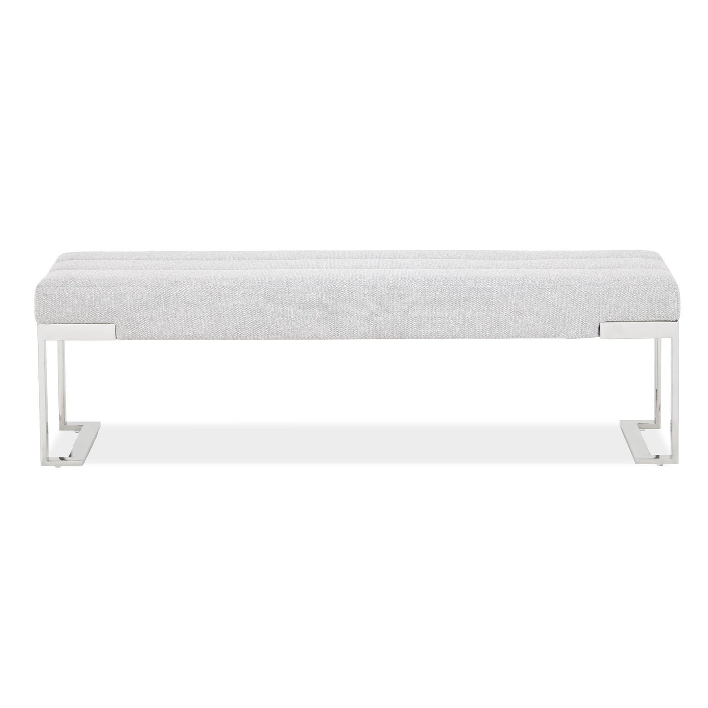 Signature Beds & Benches - Tulip Accent Bench - Gray / Chrome