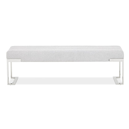 Signature Beds & Benches - Tulip Accent Bench - Gray / Chrome