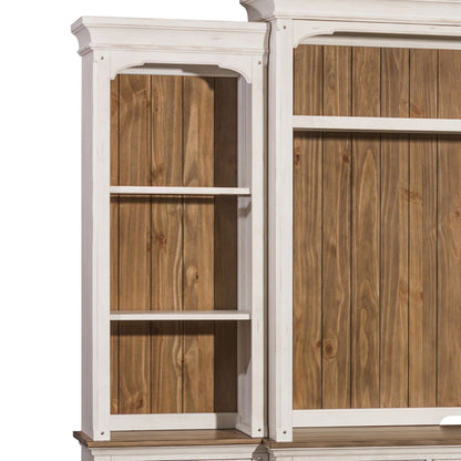 Morgan Creek - Left Pier Top - Antique White / Wirebrushed Tobacco Accents