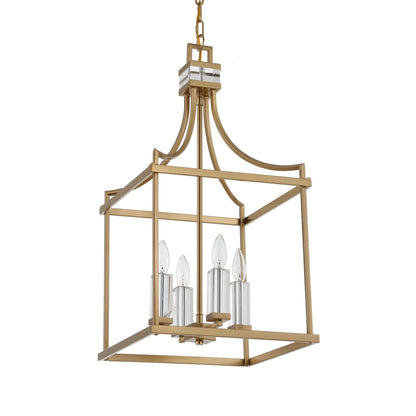Montreal - 4 Light Brass Lantern Pendant - Gold