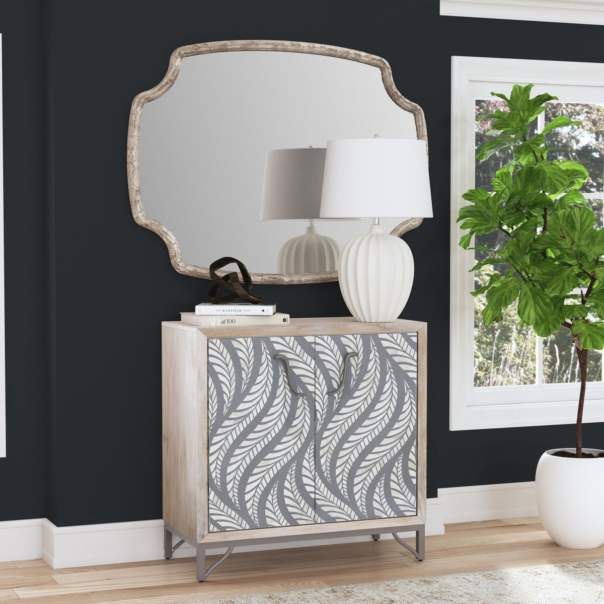 Aura - Wall Mirror - Antique Silver
