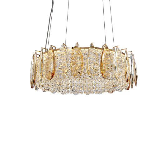 Michael Amini Lighting - Imperia 24" Wide Round Crystal LED Chandelier - Champagne Gold
