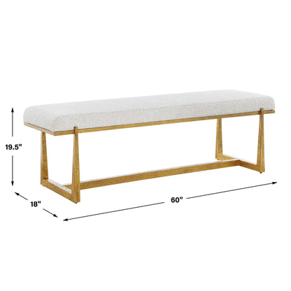 Midas - Bench - Antique Gold & White