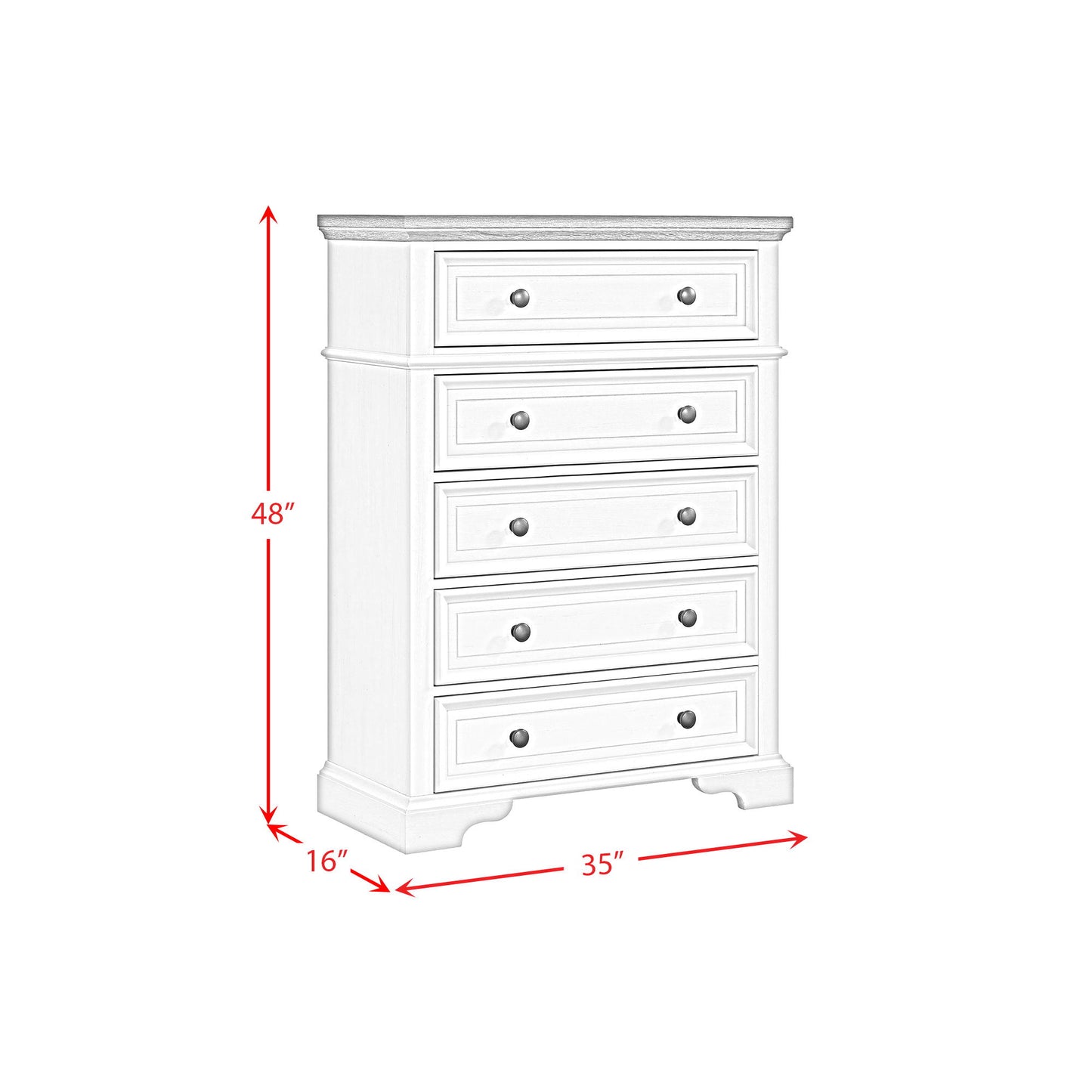 Eastwood - Youth 5-Drawer Chest - Brown And White