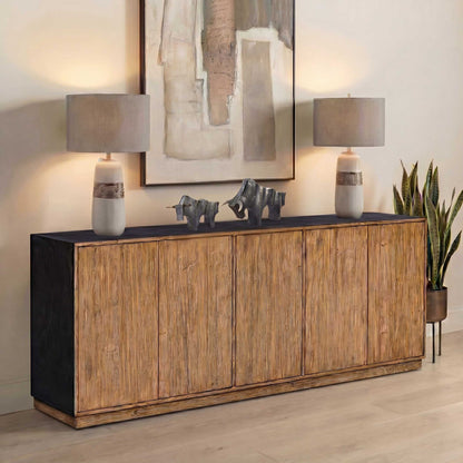 Kelvin - 5 Door Wood Media Console - Light Brown
