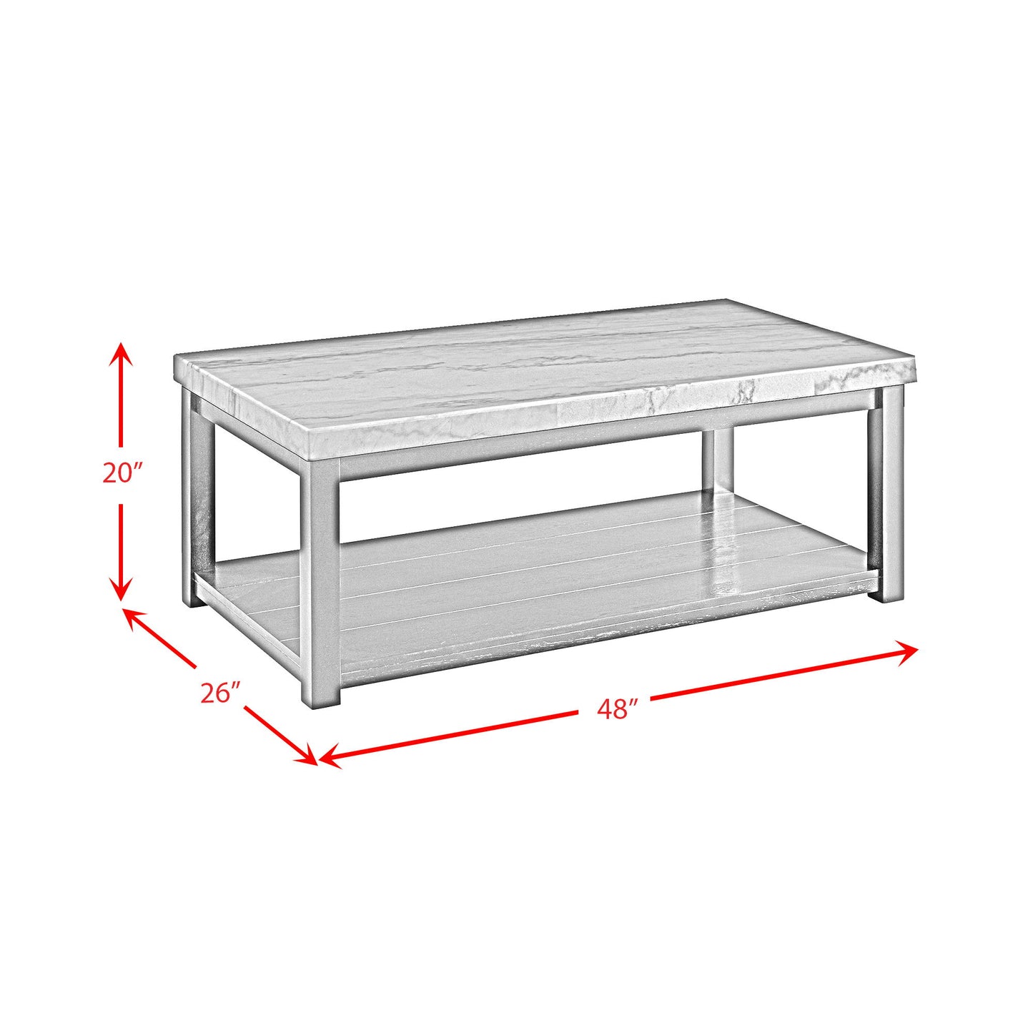 Marcello - Coffee Table With Casters - White