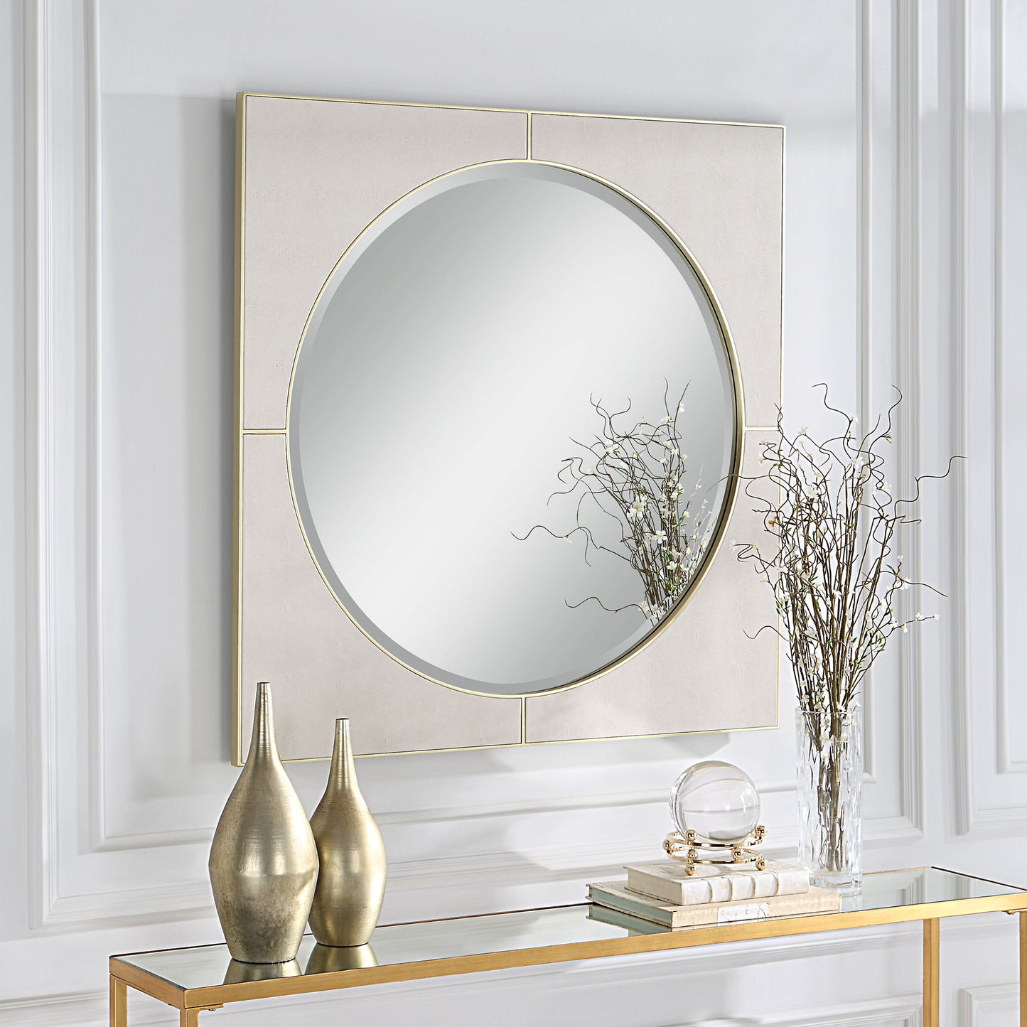 Cyprus - Square Mirror - White