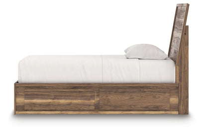Chirason - 3 Pc. - Twin Panel Bed With Storage, Dresser And Mirror - Brown