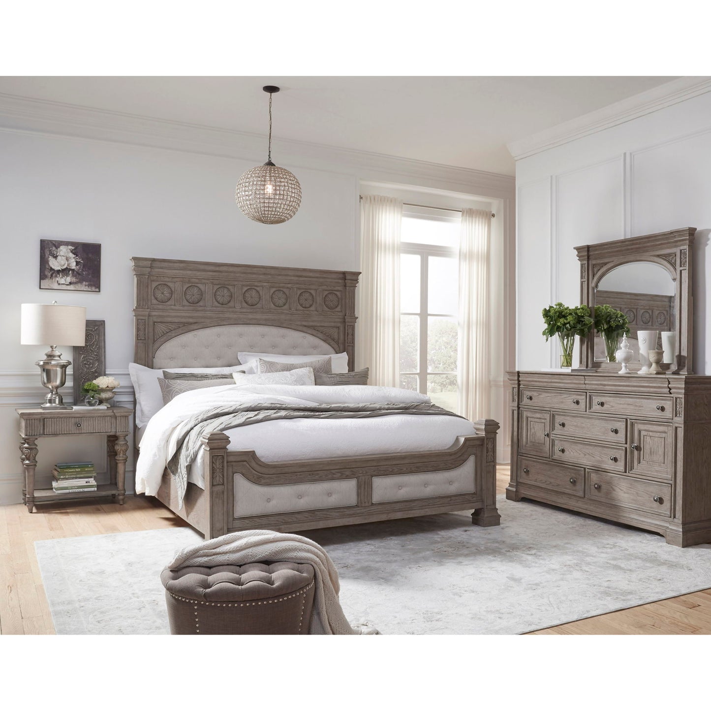 Kingsbury - Beveled Dresser Mirror - French Gray
