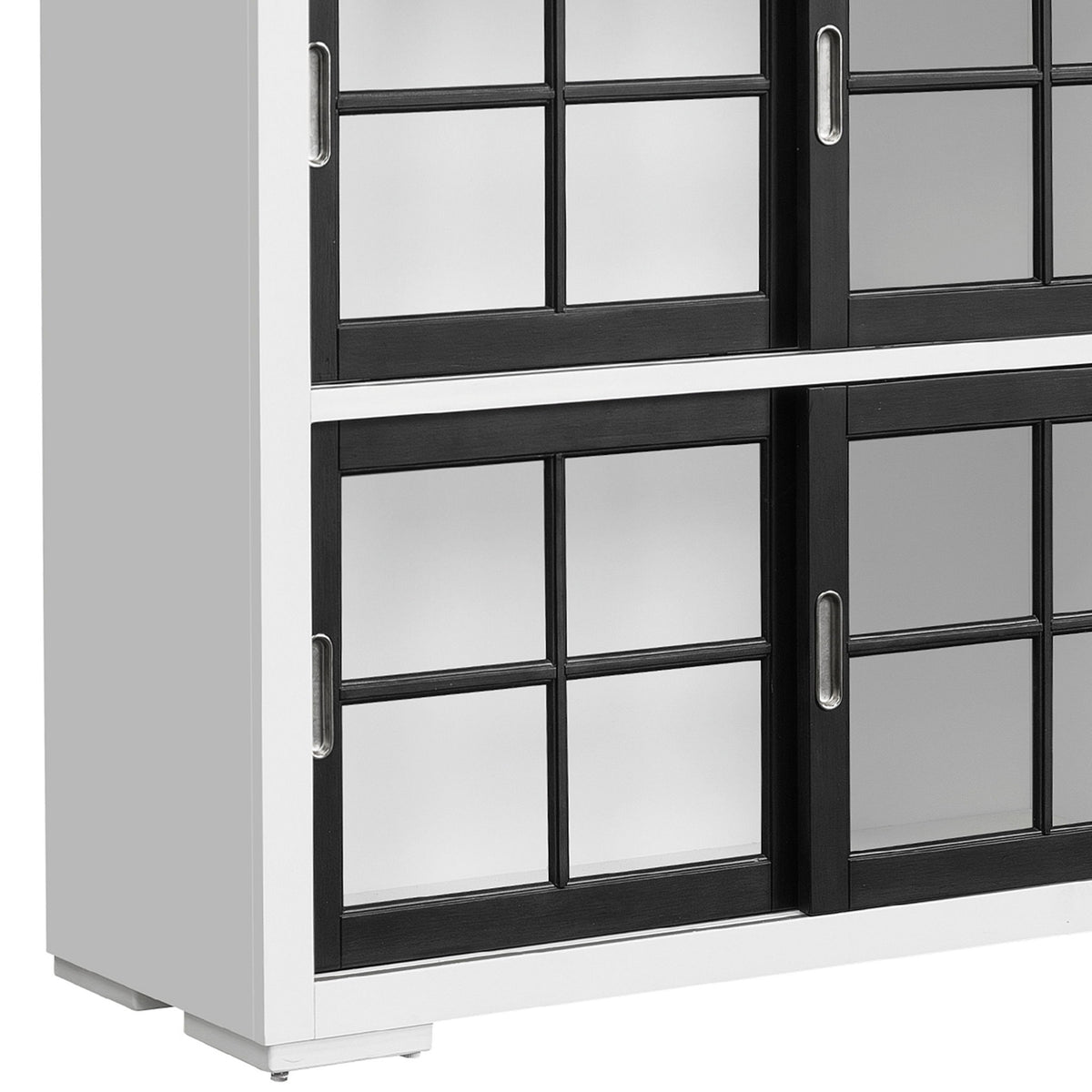 Pulaski Accents - 4-Shelf Sliding Door Bookcase - White / Black