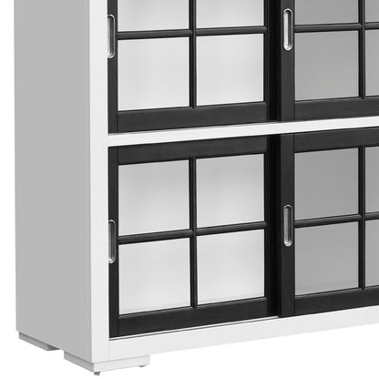 Pulaski Accents - 4-Shelf Sliding Door Bookcase - White / Black