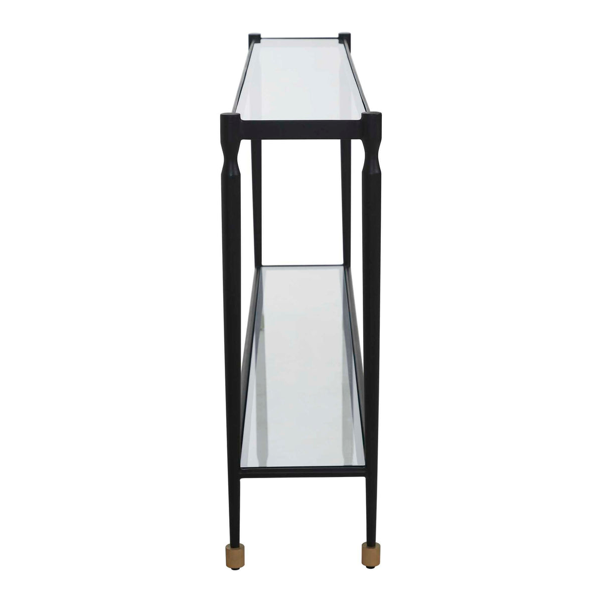 Javana - Glass / Iron Console Table - Brass,Bronze