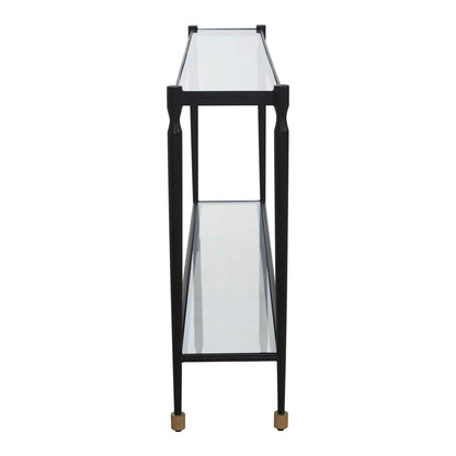 Javana - Glass / Iron Console Table - Brass,Bronze
