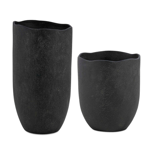 Komorebi - Indoor-Outdoor Vases (Set of 2) - Black