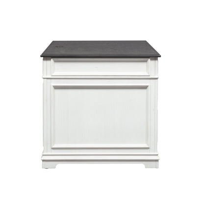 Allyson Park - Jr Executive Desk Base - Wirebrushed White / Charcoal