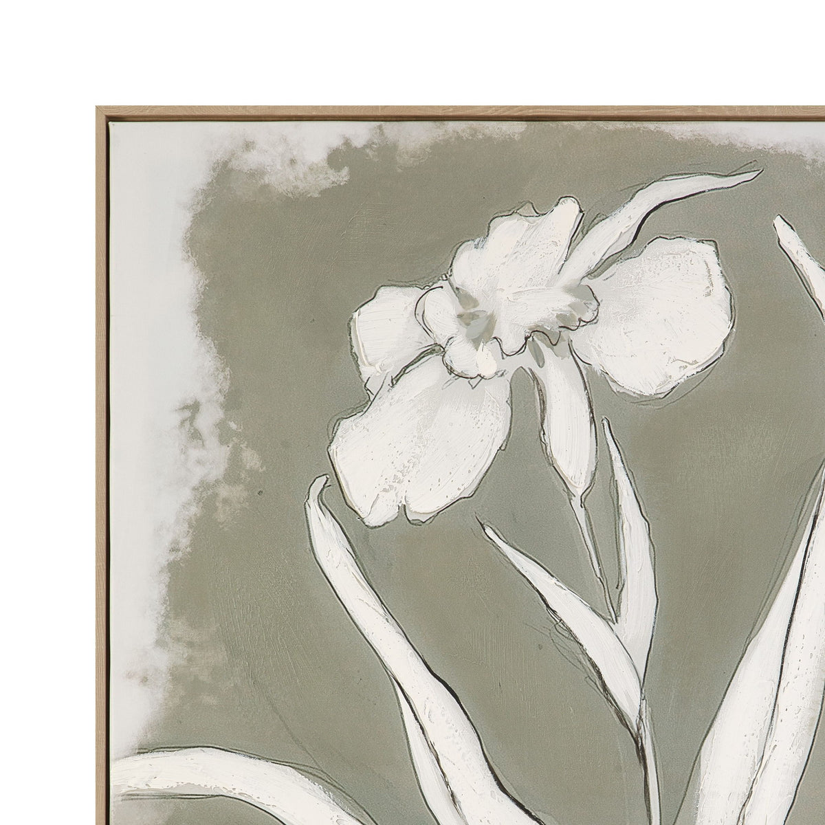 Serene Botanical I Framed Canvas - Beige