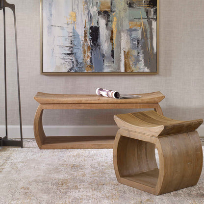 Connor - Elm Accent Stool - Light Brown