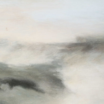 Crossing Paths - Coastal Landscape Painting - Black / Blue / Gray / White