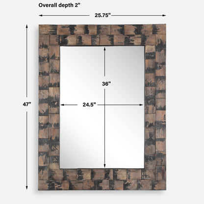 Burke - Wooden Mirror - Light Brown