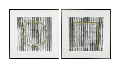 Graphite Canvas Art (Set of 2) - White