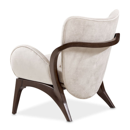 Camellia Field - Velvet Accent Chair - Beige / Dark Brown