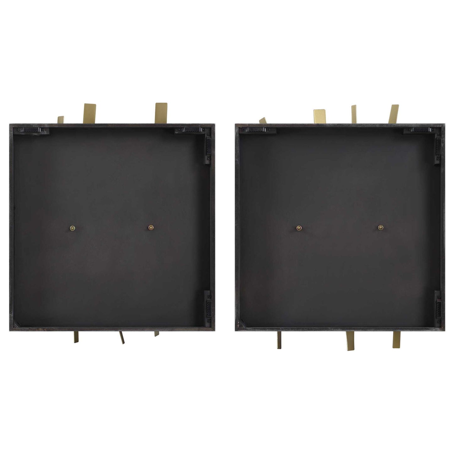 Crosshatch - Metal Wall Decor (Set of 2) - Dark Brown