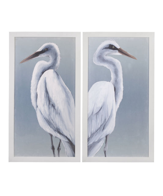 Herald In Mist Framed Print (Set of 2) - Blue / White