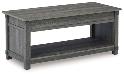 Freedan - Rect Lift Top Cocktail Table - Grayish Brown