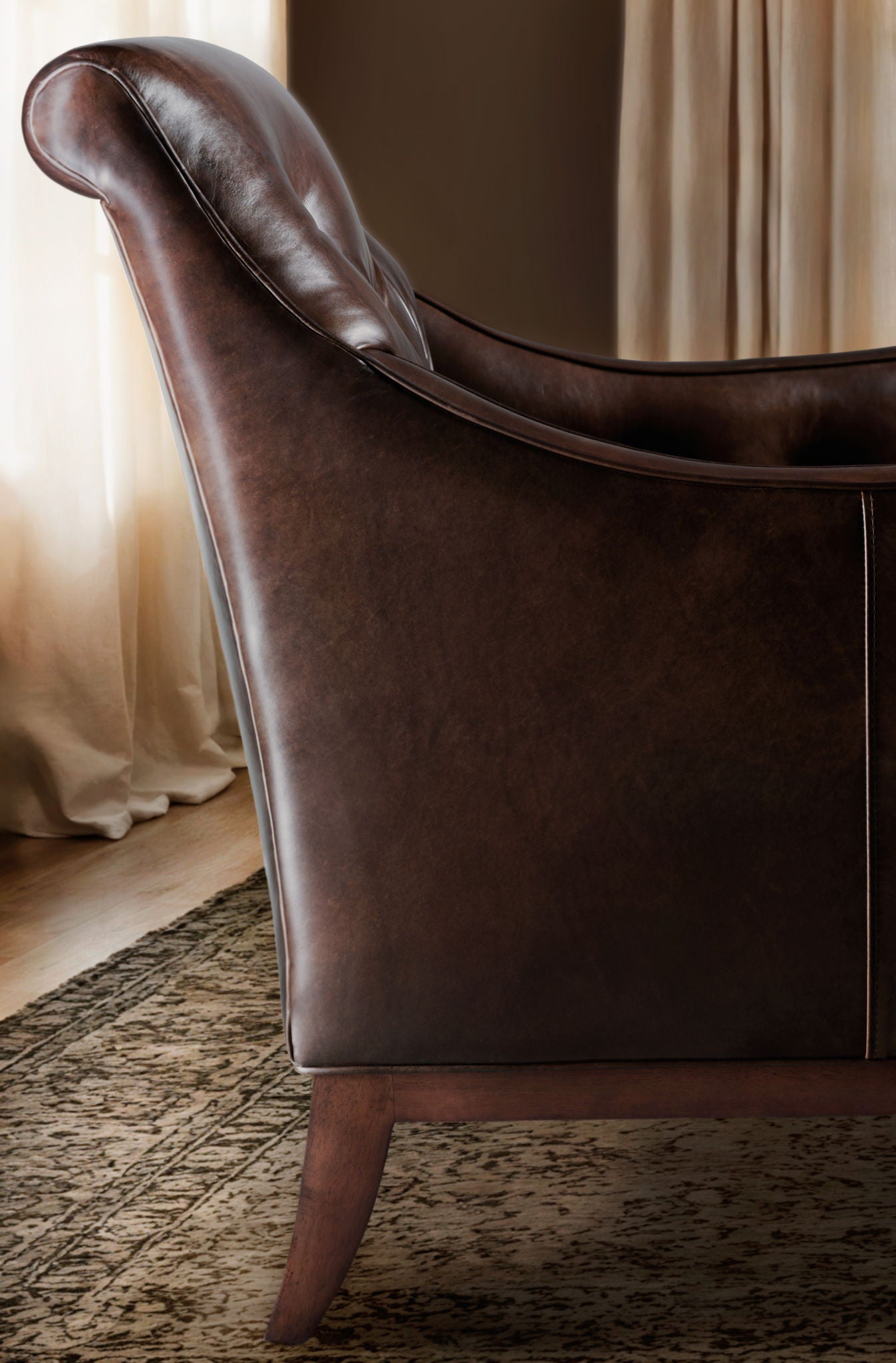 CC - Belvedere Tufted Lounge Chair - Dark Brown