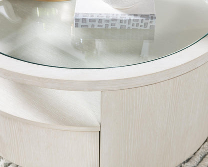 Sloan - Round Cocktail Table With Casters - Frost