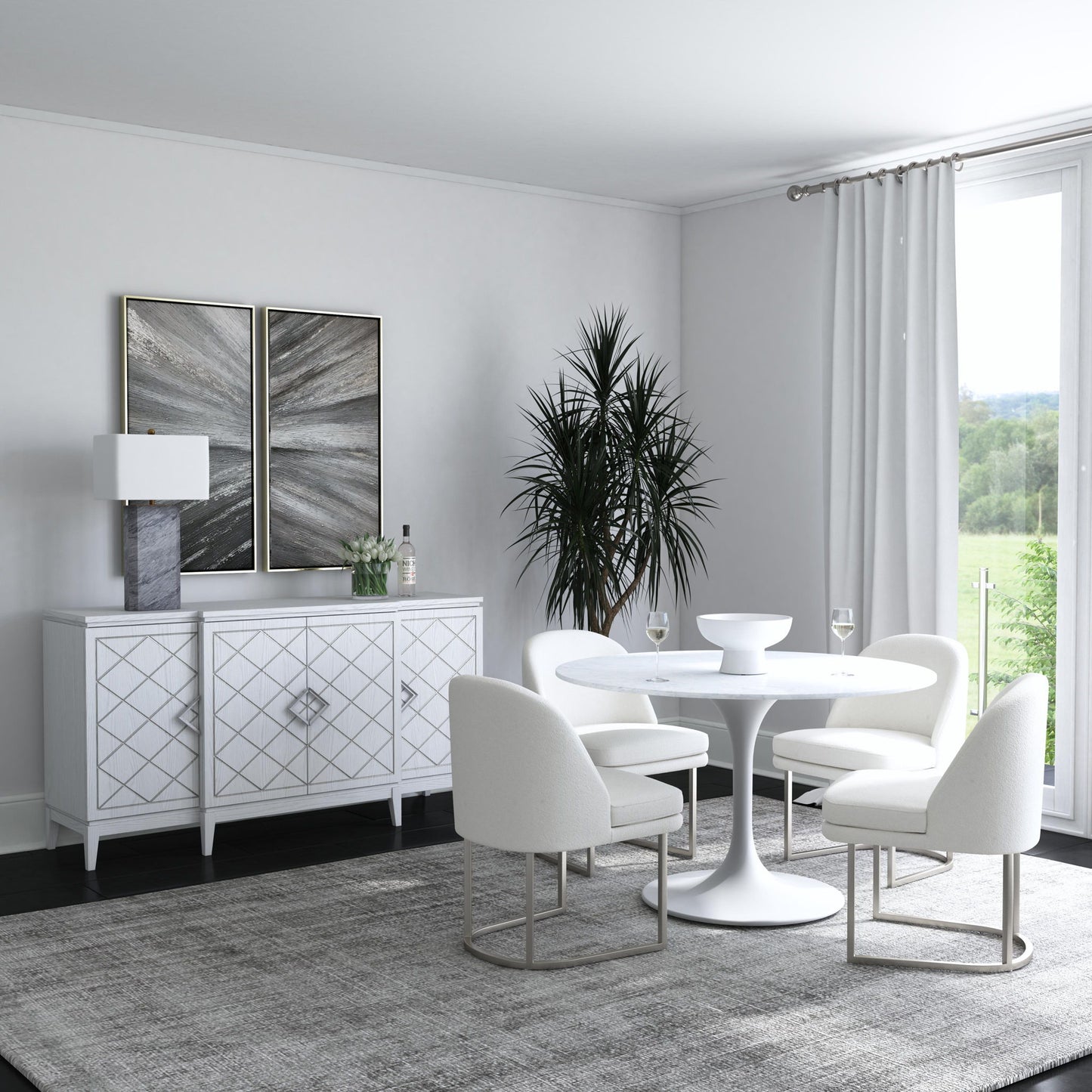 Leed - Table Lamp - Dark Gray / White