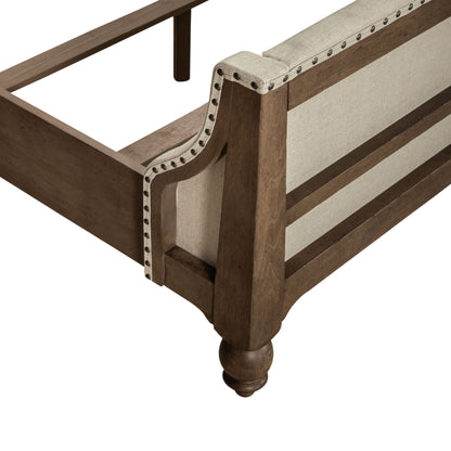 Americana Farmhouse - Queen Upholstered Shelter Footboard - Dusty Taupe