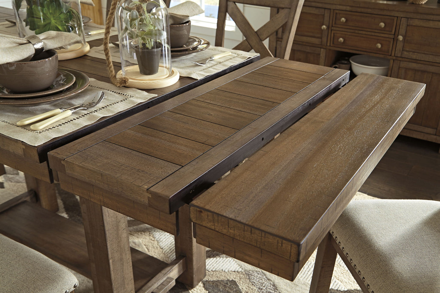 Moriville - Rectangular Dining Room Counter Extension Table - Grayish Brown