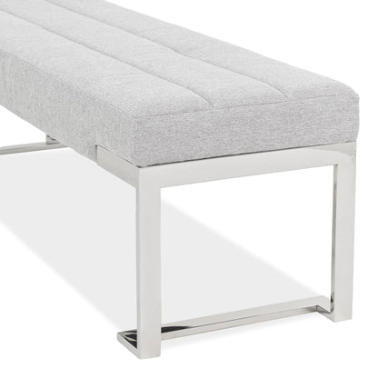 Signature Beds & Benches - Tulip Accent Bench - Gray / Chrome