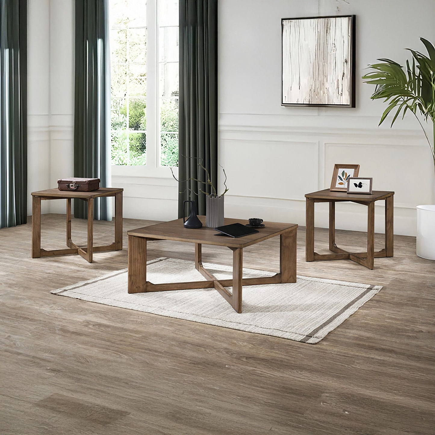 Sweeney - 3 Piece Occasional Set (1 Coffee & 2 End Tables) - Natural