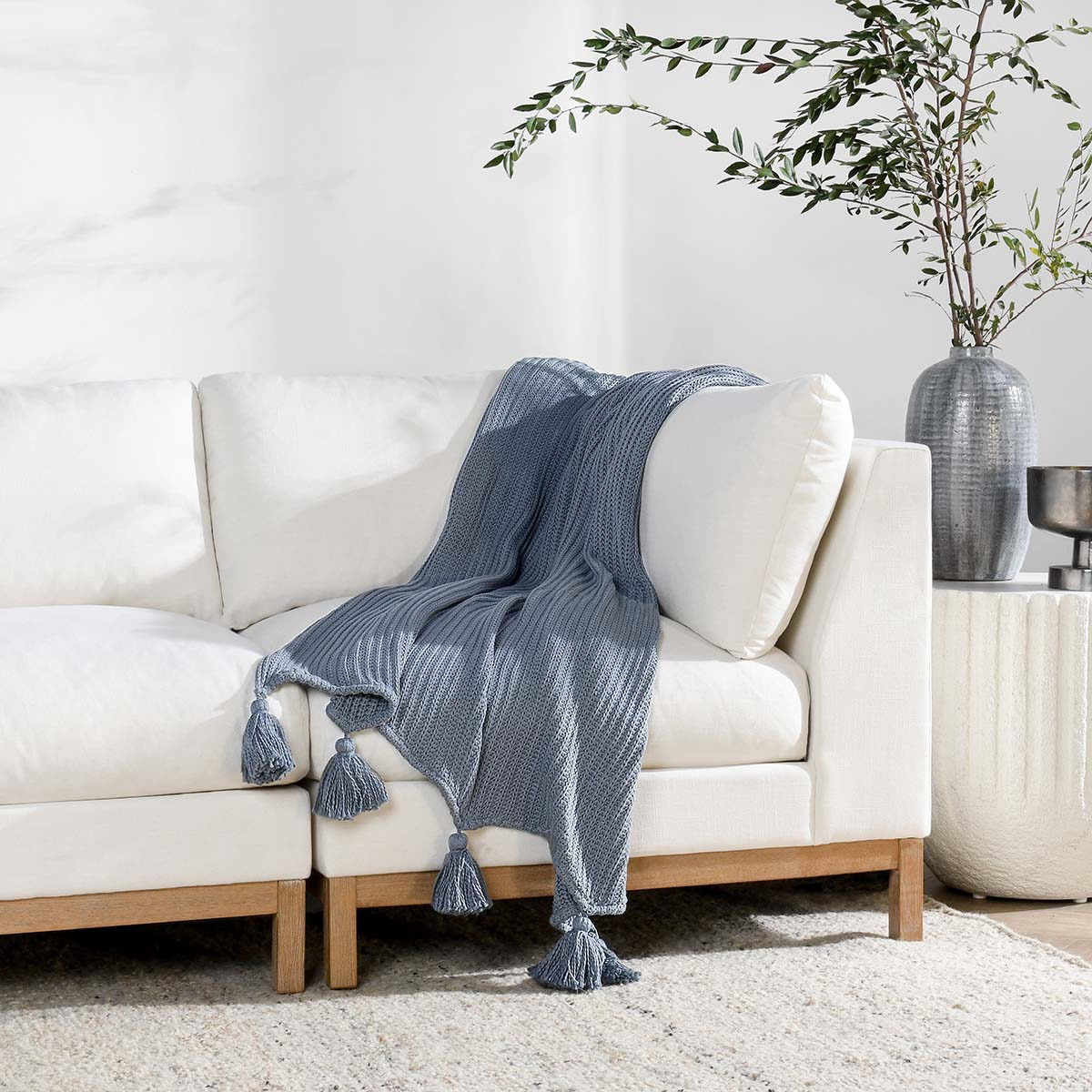 Veda - TC Throw - Sea Fog Blue