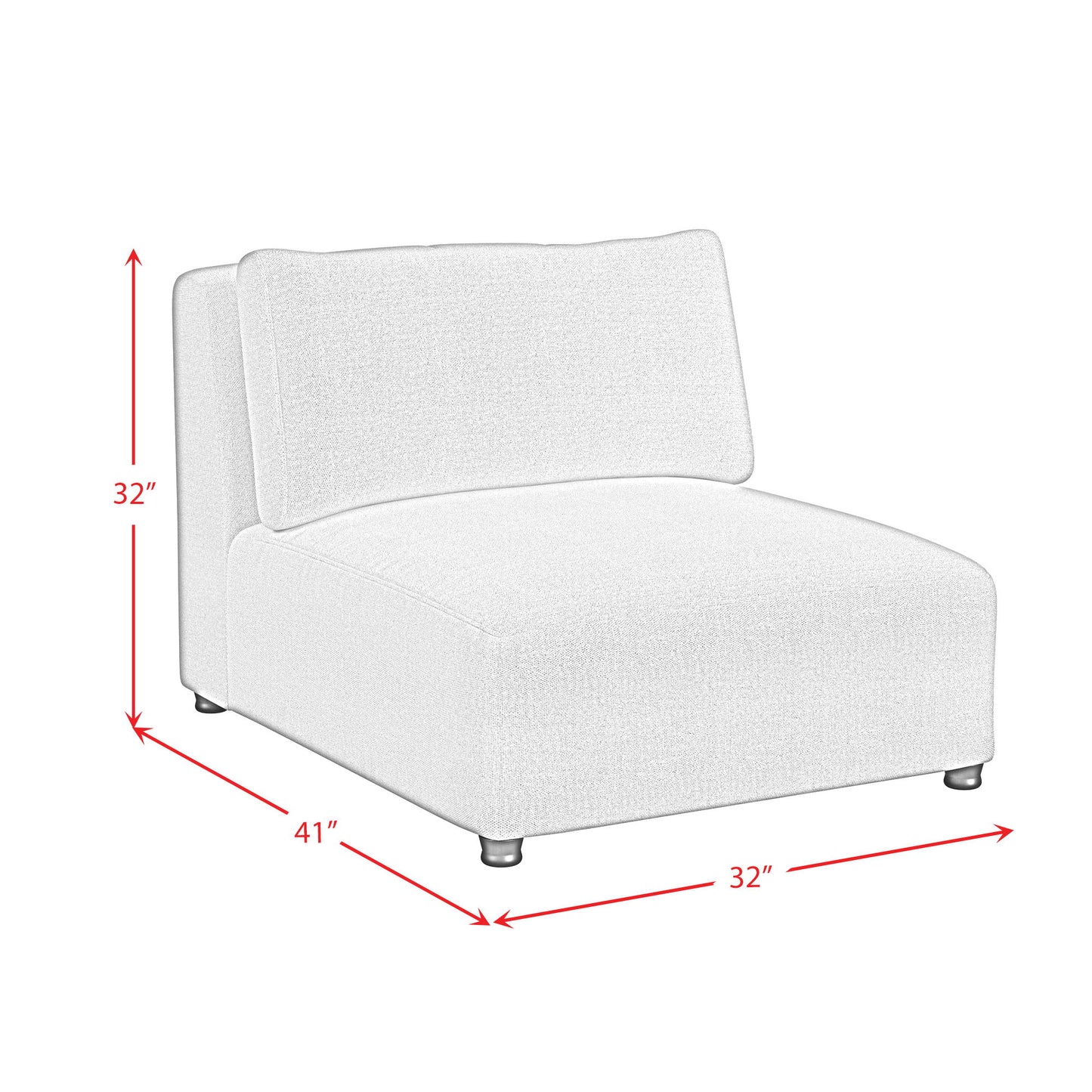 Zandara - Modular Armless Chair - Beige