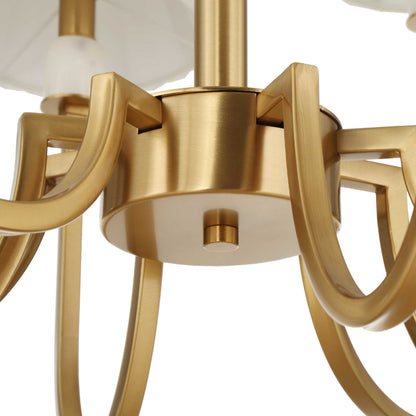 Poppins - 8 Light Brass Chandelier - White / Gold