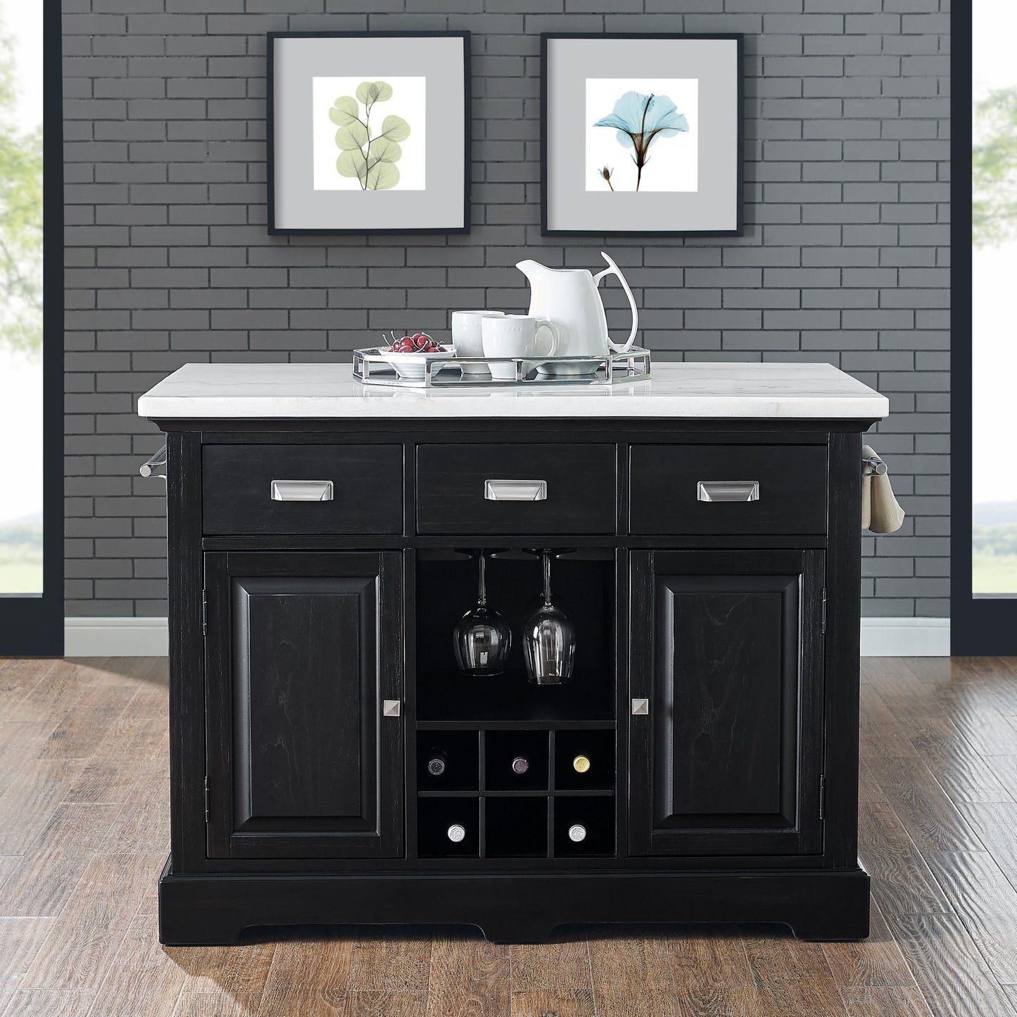 Aspen - Kitchen Island - Black