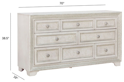 Camila - 8 Drawer Dresser - Creamy White