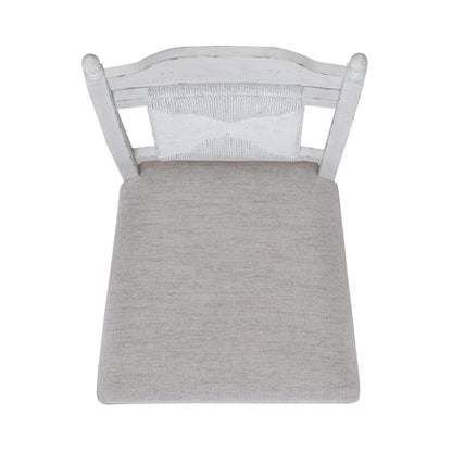 River Place - Panel Back Side Chair - Riverstone White & Tobacco