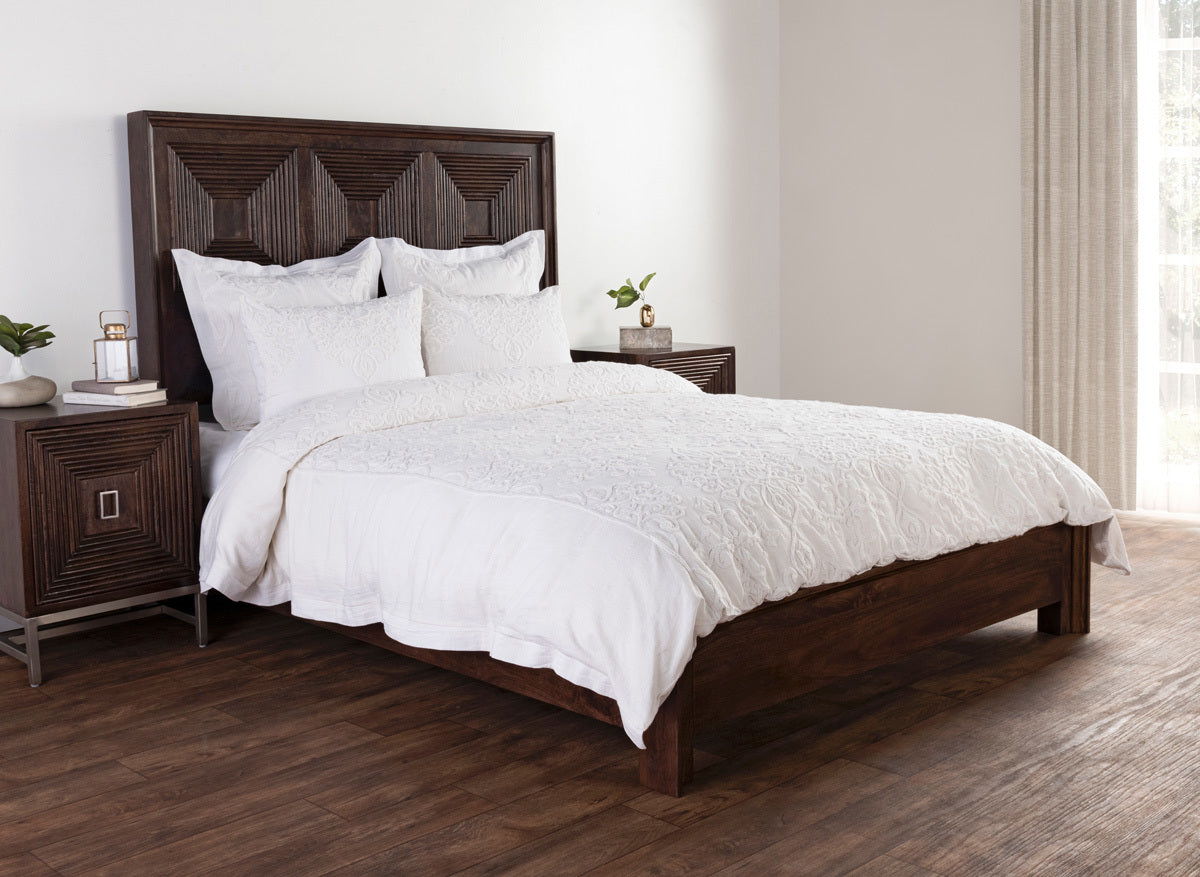 Reagan - Duvet King Collection - Ivory/White
