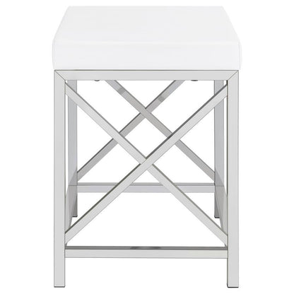Eliza - Vanity Set With Lighting & Stool - White And Chrome