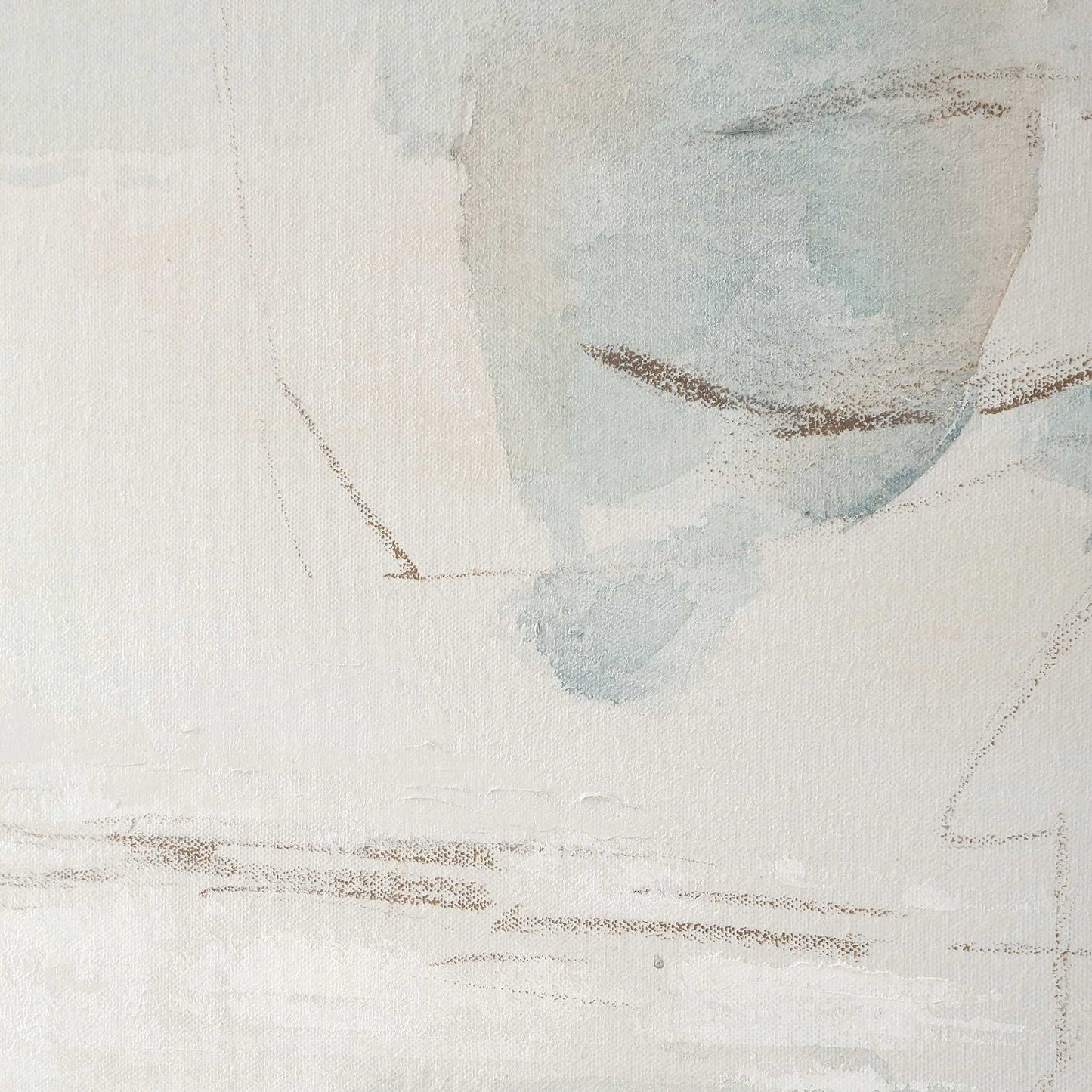 One And Only - Hand Painted Abstract Art - Blue / Brown / Gray / White