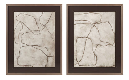 Past And Present Framed Print (Set of 2) - Gray, Off White