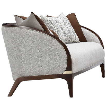 Houston - Sofa - Pebble / Walnut