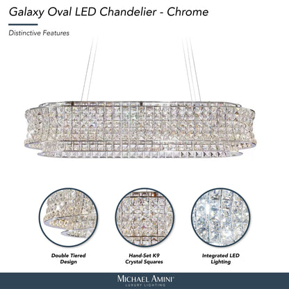 Michael Amini Lighting - Galaxy Oval LED Crystal Chandelier - Chrome