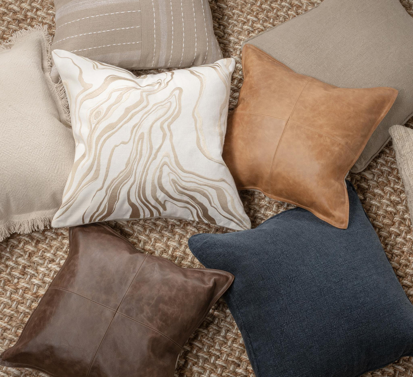 Drift - 22" x 22" Pillow - Ivory / Natural