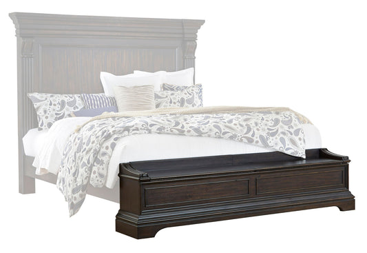 Caldwell - King / California King Blanket Chest Footboard & Slats - Smoked Molasses